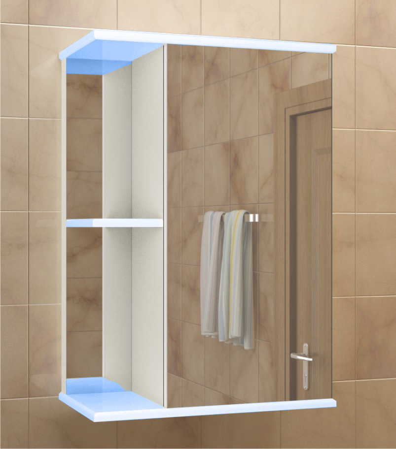 Шкаф-зеркало для ванной УЮТ 04 синий, правое (без подсветки) 2362 (MDW) (1/1)