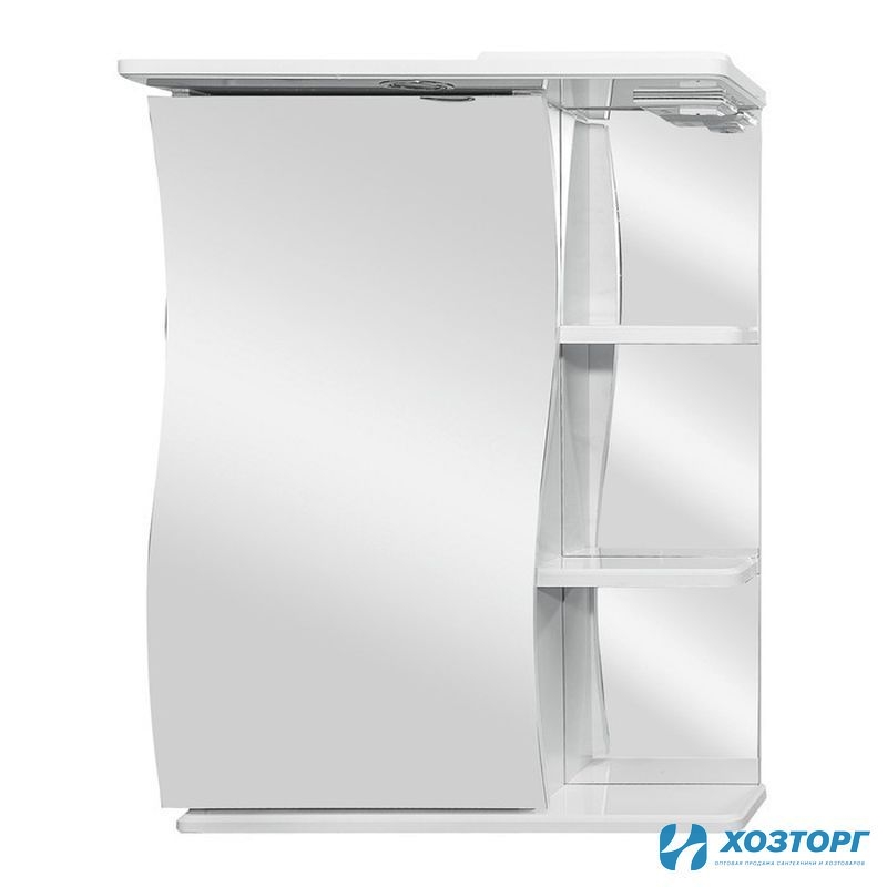 Шкаф-зеркало для ванной ВОЛНА 500 белый, левое (без подсветки) (MDW) 0250 (1/1)