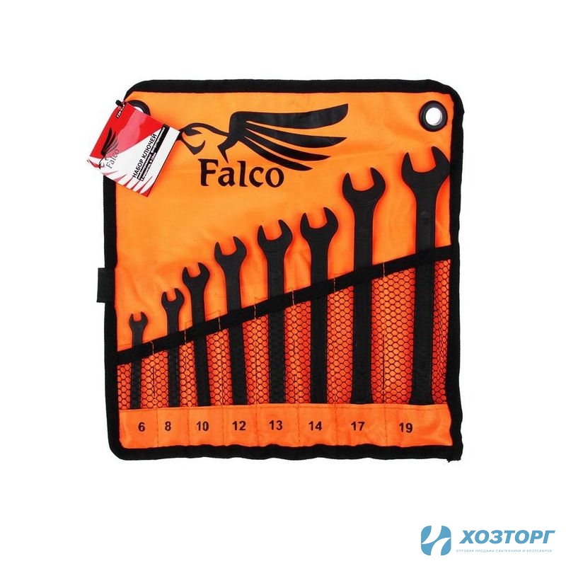 Набор ключей комбинированных фосфатированных  8 предметов в сумке FALCO 736-019 (1/40)