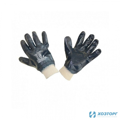 Перчатки с нитриловым покрытием, подкладка Джерси 100% хлопок (утепленные) полный облив (12/120)