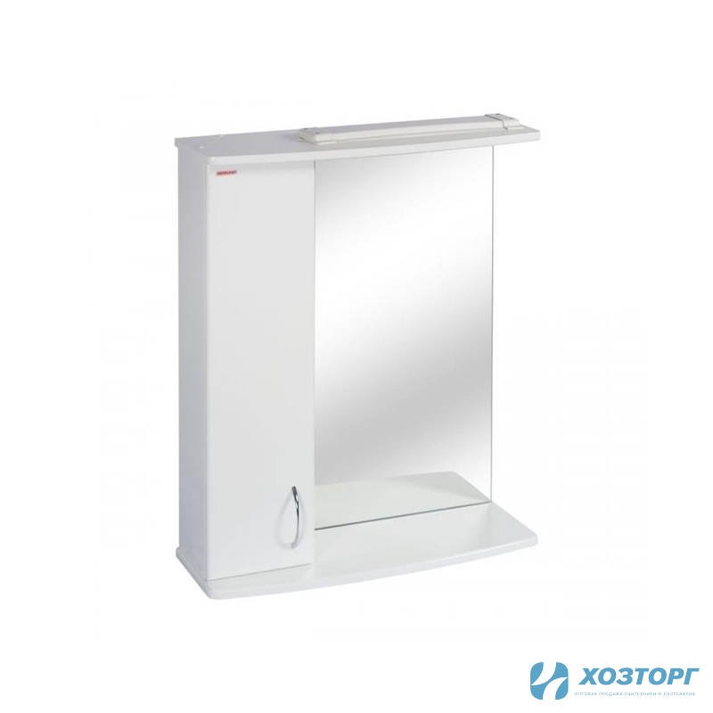 Шкаф-зеркало для ванной УЮТ 610 белый, левое (с подстветкой) 0165 (MDW) (1/1)