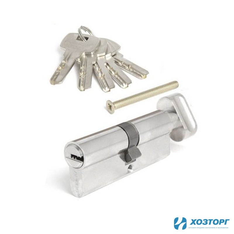 Сердцевина замка  Apecs SM-80-C-NI ключ-задвижка никель 00003310 (10/100)