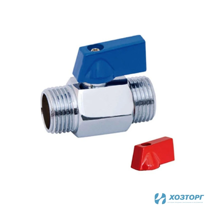 Кран шаровой мини TIM  1/2" Н-Н ручка штуцер-штуцер DE22MM (10/200)