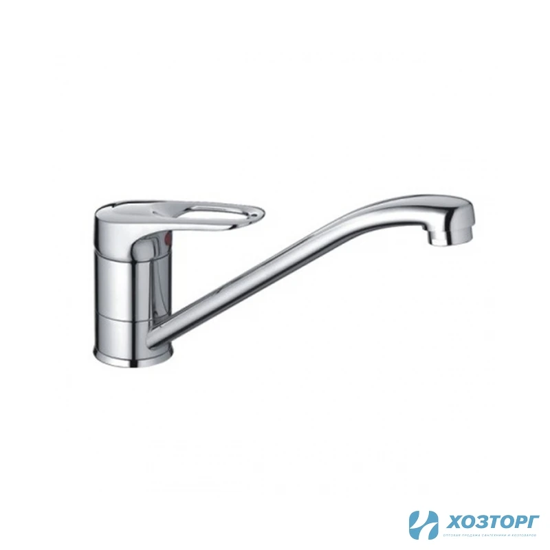 Смеситель д/кухни CRON 4204, шаровый, хром, излив длинный нос, п/шп, D40 (2/20)
