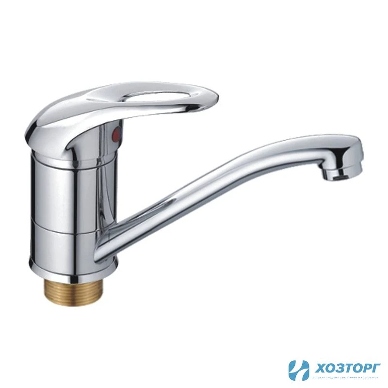 Смеситель д/кухни CRON 4503-2, шаровый, хром, излив средний нос, п/г, D40 (1/10)
