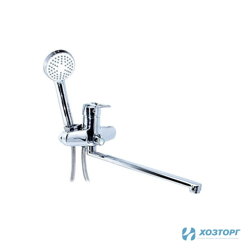 Смеситель  д/ванны DORON DВ 2121-35L, шаровый, хром, излив 350 мм, лейка 1 режим (1/10)