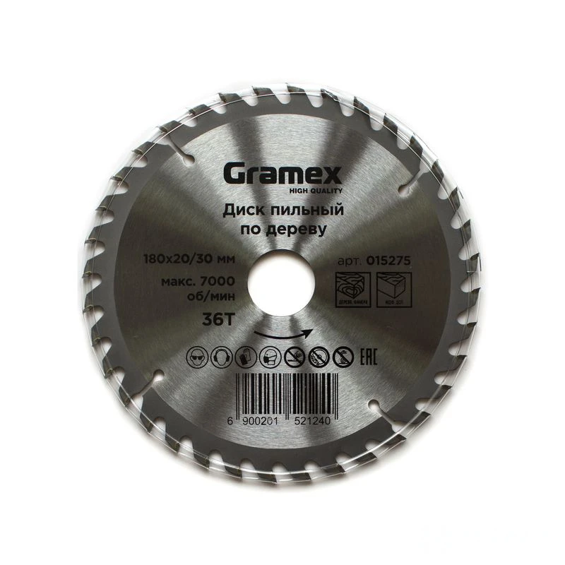 Диск пильный по дереву 180*30/20*36Т GRAMEX (1/50)