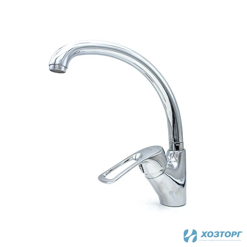 Смеситель  д/кухни DORON DС 2421-N, шаровый, хром, излив высокий, п/г (2/20)