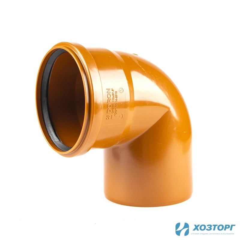 Отвод канализационный наружный 110х90° DORON (1/40)