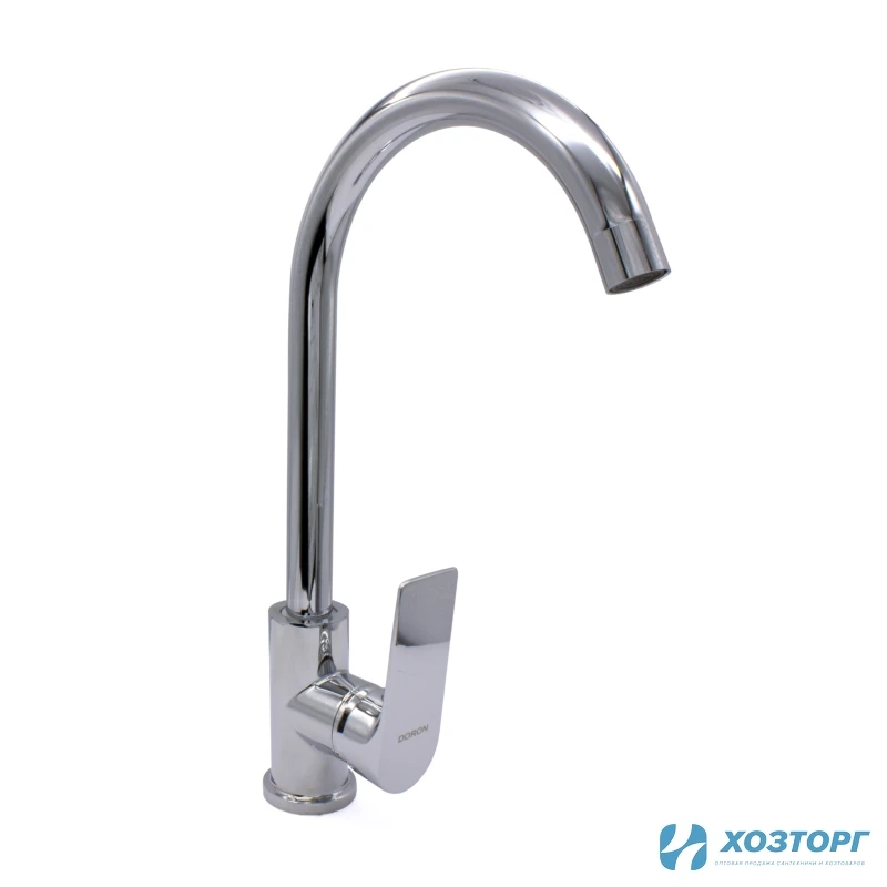 Смеситель  д/кухни DORON DС 2422-N, шаровый, хром, излив высокий, п/г (1/10)
