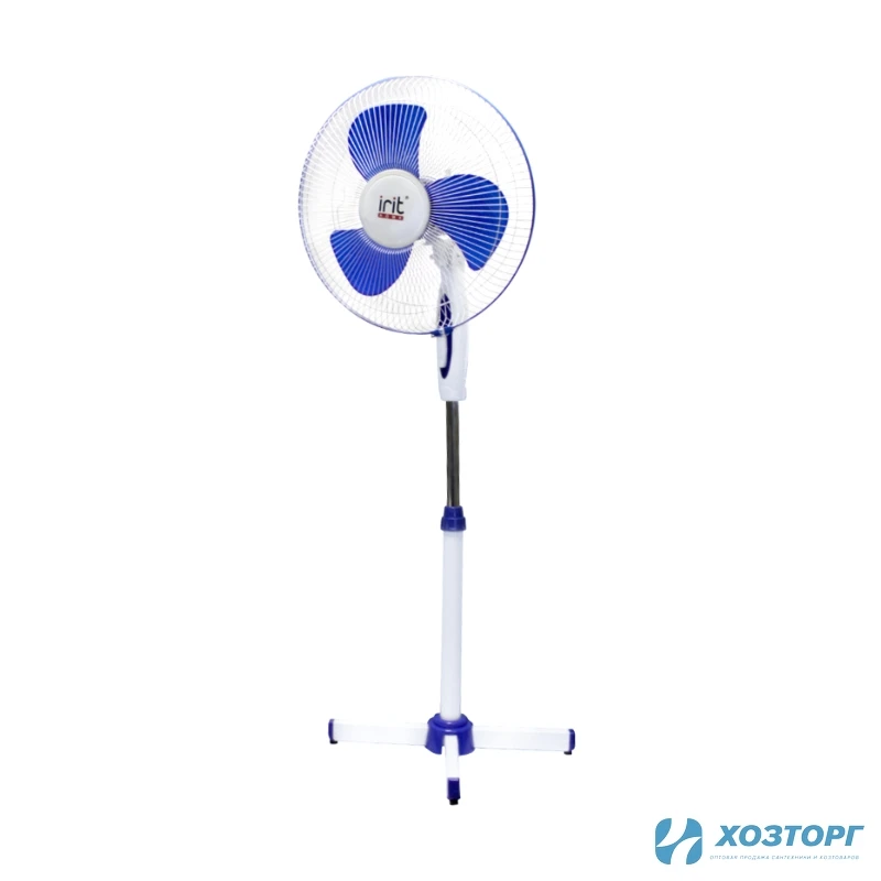 Вентилятор напольный 40Вт, 3 скорости, D 43см белый с синим/IRIT IRV-002 (2/2)