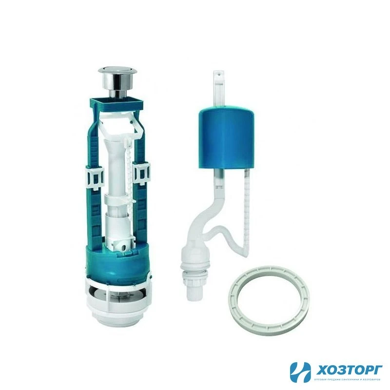 Арматура, нижняя подводка, кнопка хром, пластик, Инкоэр СБ1-Нпр-А-В 03856 (1/20)