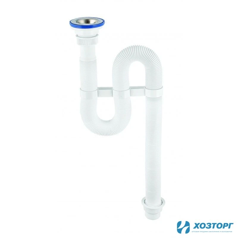 Сифон гофрированный 1 1/4" чашка Ø70мм, выпуск Ø40/50мм "VIR" 30980316 (1/12)