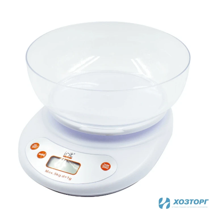 Весы кухонные с чашей 5кг /электронные, белый цвет/IRIT IR-7119 (1/24)