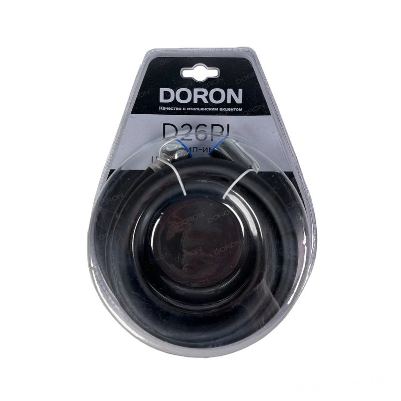 Шланг д/душа DORON D26PL, 150 см, оплетка: ПВХ черный, (имп/имп), блистер (1/50)
