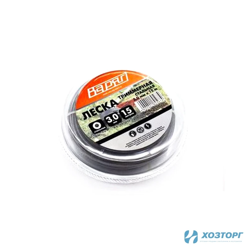 Леска ВАРЯГ 3,0 мм сталь, серый,15 метров (1/100)