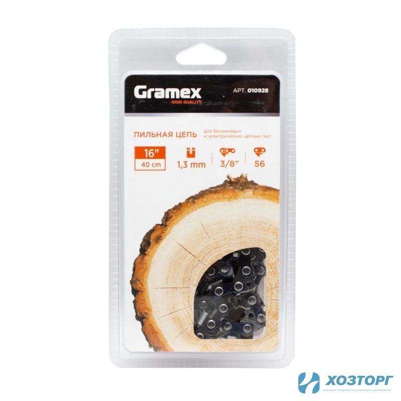 Цепь  пильная Gramex SEMI CHISEL 3/8" LP, 1,3мм, 56 звеньев ,блистер (1/100)
