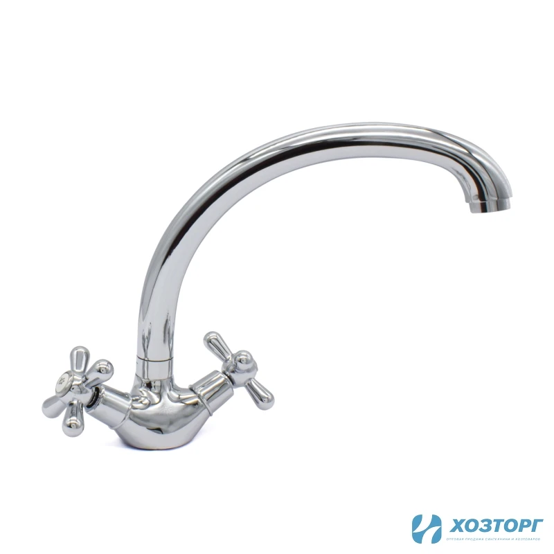 Смеситель  д/кухни DORON DС 1903-N, 1/2 керамика, хром, излив толстый литой, п/г (1/10)