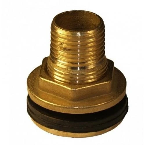 Врезка для бочки с переходной резьбой 3/4" на 1/2" латунь (5/300)