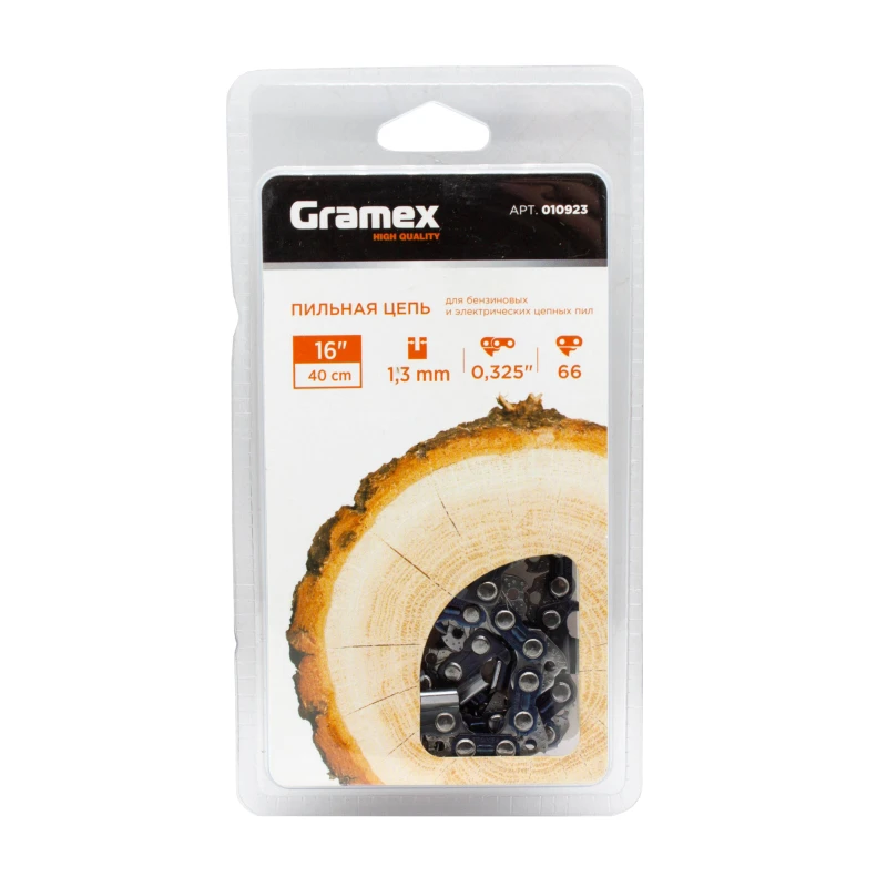 Цепь  пильная Gramex SEMI CHISEL 0,325, 1,3мм, 66 звеньев ,блистер (1/100)