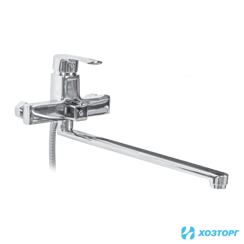 Смеситель  д/ванны DORON DВ 2145-35L, шаровый, хром, излив 350 мм, лейка 1 режим (1/10)