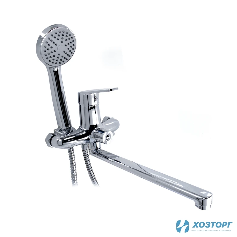 Смеситель  д/ванны Kranar KВ 2122-30L, шаровый, хром, излив 300 мм, лейка 1 режим (1/10)