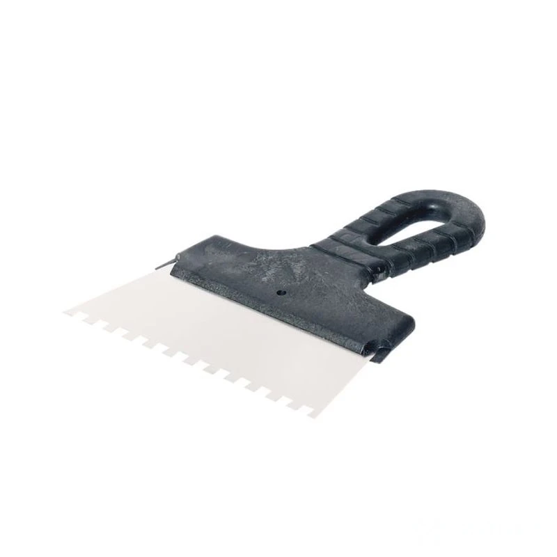 Шпатель зубчатый 200мм, зуб  6х6мм, нержавеющая сталь, пластиковая ручка, ИНТЕК 10103-200-006 (1/30)