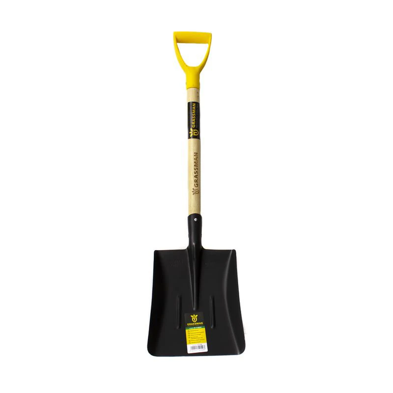 Лопата автомобильная совковая  с деревянным черенком GRASSMAN G-115624 (1/12/240)