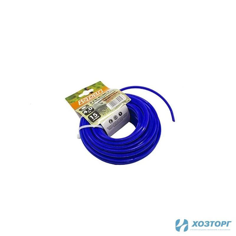 Леска ВАРЯГ 4,0 мм шестигранник , голубой ,15 метров (5/120)