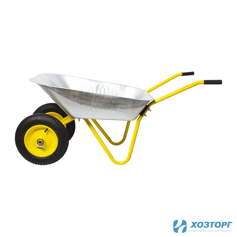 Тачка садовая СИЛАЧ - ТС65/2, 2 колесная, 65 литров, 90кг, 3,25-8/25, желтая рама, желтое колесо (1/1)