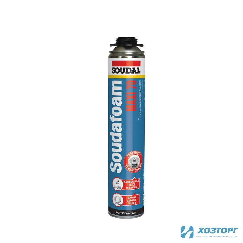 Пена монтажная под пистолет 870 мл SOUDAL SOUDAFOAM MAXI 70 113899 (1/12)