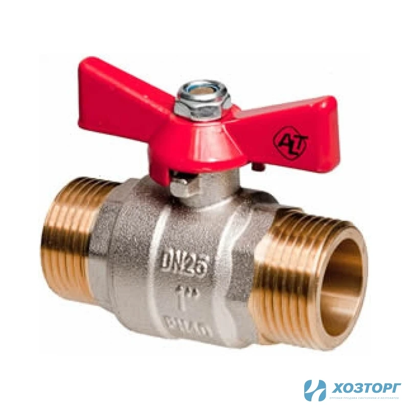 Кран шаровой ALT-Z 3/4" Н-Н бабочка штуцер-штуцер (014010602) (12/96)