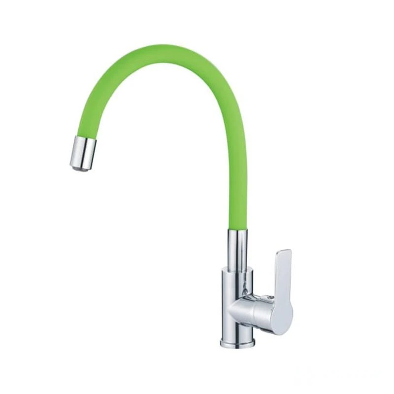 Смеситель  д/кухни DORON DC 2655GREEN-N, шаровый, зеленый, излив гибкий силиконовый, п/г (1/10)