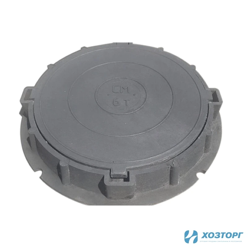Люк колодца полимернопесчаный С В90 нагрузка до 9 т. черный (1/1)