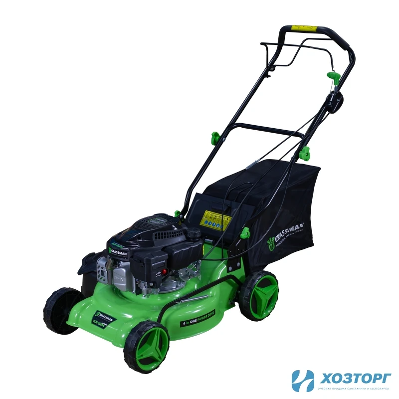Газонокосилка бензиновая GRASSMAN PLM-5560S 4,0кВт/5,5лс,3000об/мин,захват46см,60л,4Т/АИ-92,самоход (1/6)