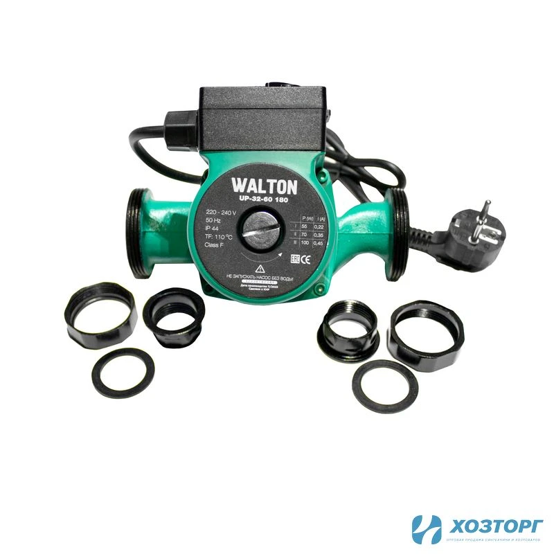 Насос циркуляционный WALTON UP 32-60, 180мм, напор 6м, 100Вт, подключение 1 1/4" с проводом (1/8)