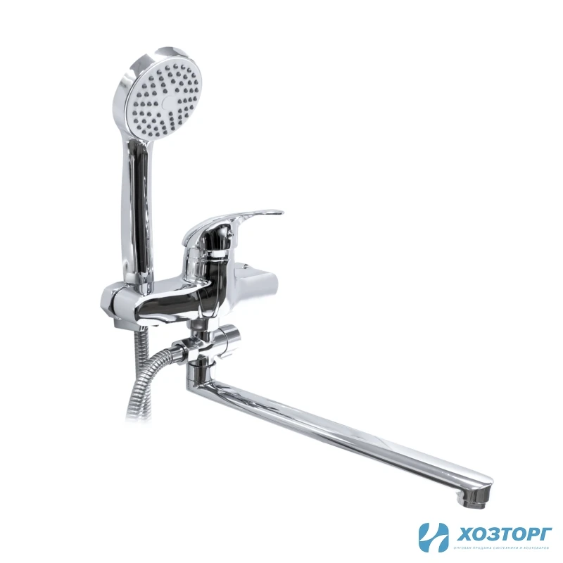 Смеситель  д/ванны DORON DВ 2238-30L, шаровый, хром, излив 300 мм, лейка 1 режим (1/10)