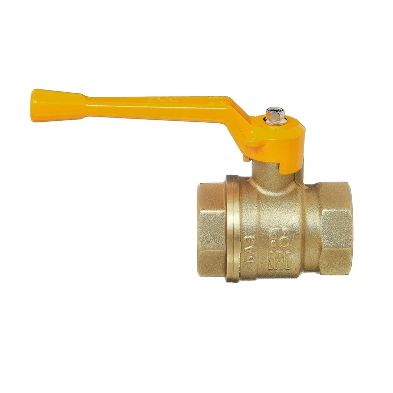 Кран шаровый БАЗ 1/2 г/гЖЁЛТАЯ ручка газовый 11Б27П Ду15 А10 (1/60)