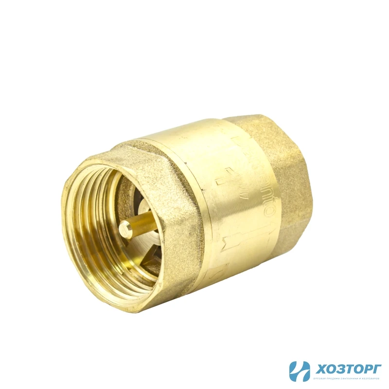 Обратный клапан латунь    1" с металическим штоком Damento (12/192)