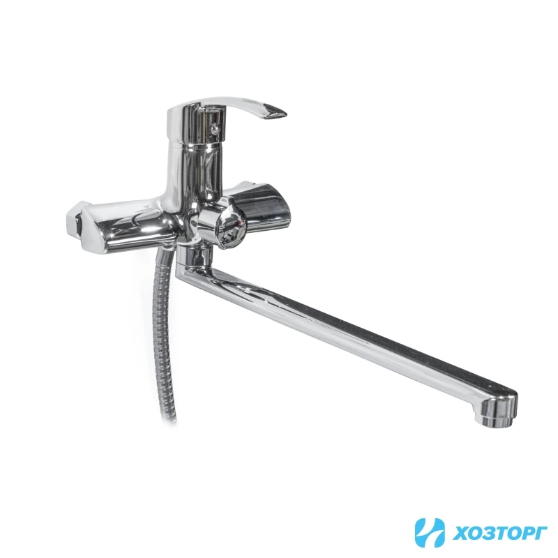 Смеситель  д/ванны DORON DВ 2152-35L, шаровый, хром, излив 350 мм, лейка 1 режим (1/10)