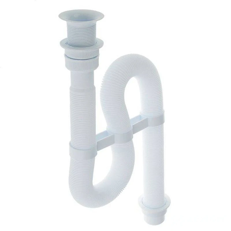 Сифон гофрированный 1 1/4" чашка Ø63мм, выпуск Ø40/50мм удлиненный VIR 30980313 (1/12)