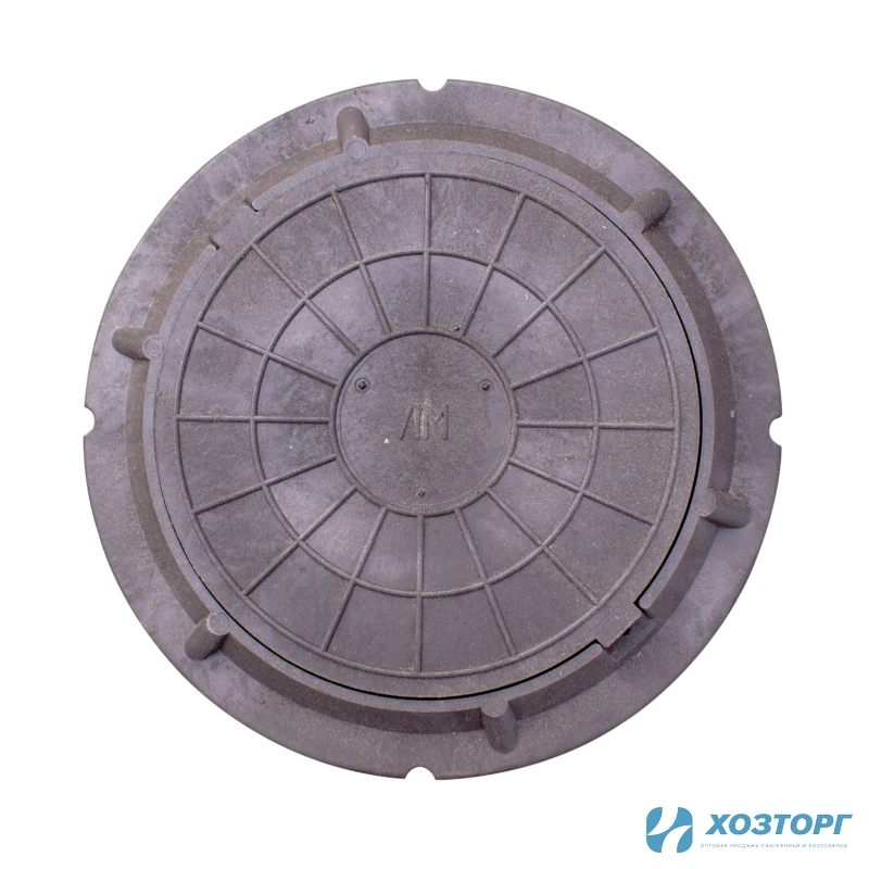 Люк колодца полимернопесчаный ЛМ А15 нагрузка до 1,5 т. коричневый (1/1)