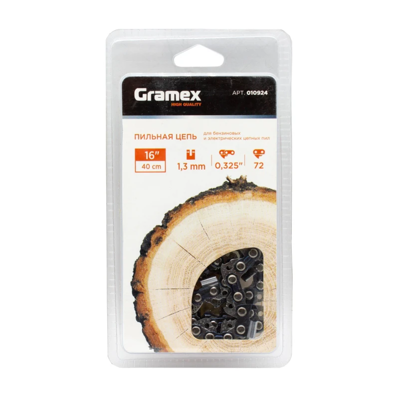 Цепь  пильная Gramex SEMI CHISEL 0,325, 1,3мм, 72 звена ,блистер (1/100)