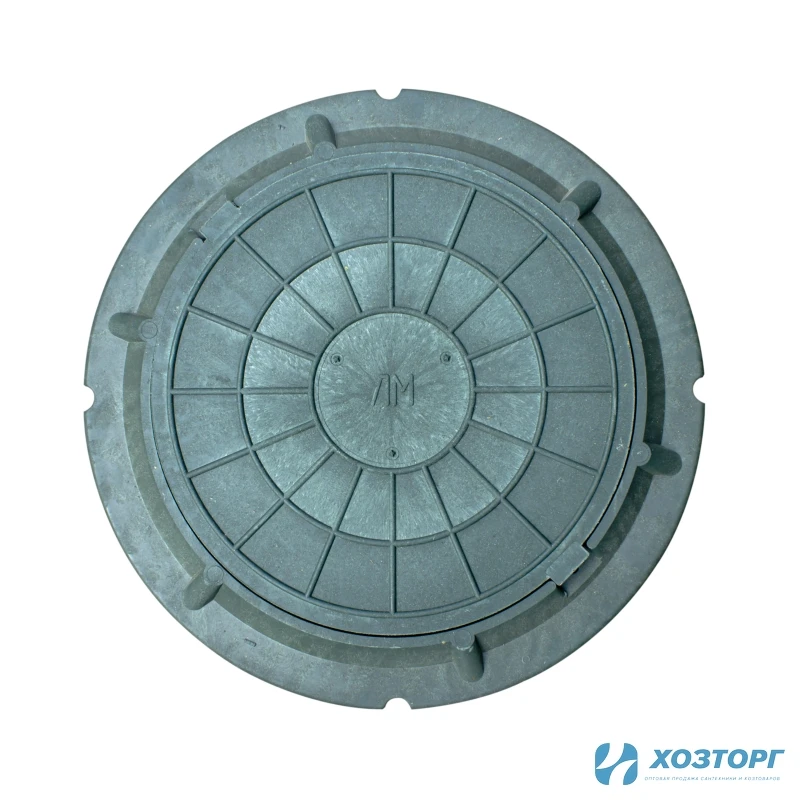 Люк колодца полимернопесчаный ЛМ А15 нагрузка до 1,5 т. зеленый (1/1)