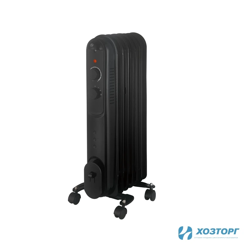 Масляный радиатор DAMENTO RO- 7В, 1500 Вт, регулируемый термостат, 3 реж.мощности , черный (1/42)