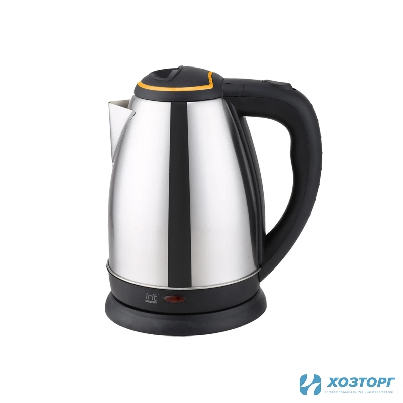 Электрочайник  1,8л, 1500Вт, нерж.сталь, оранжевая вставка/IRIT IR-1350 (1/12)