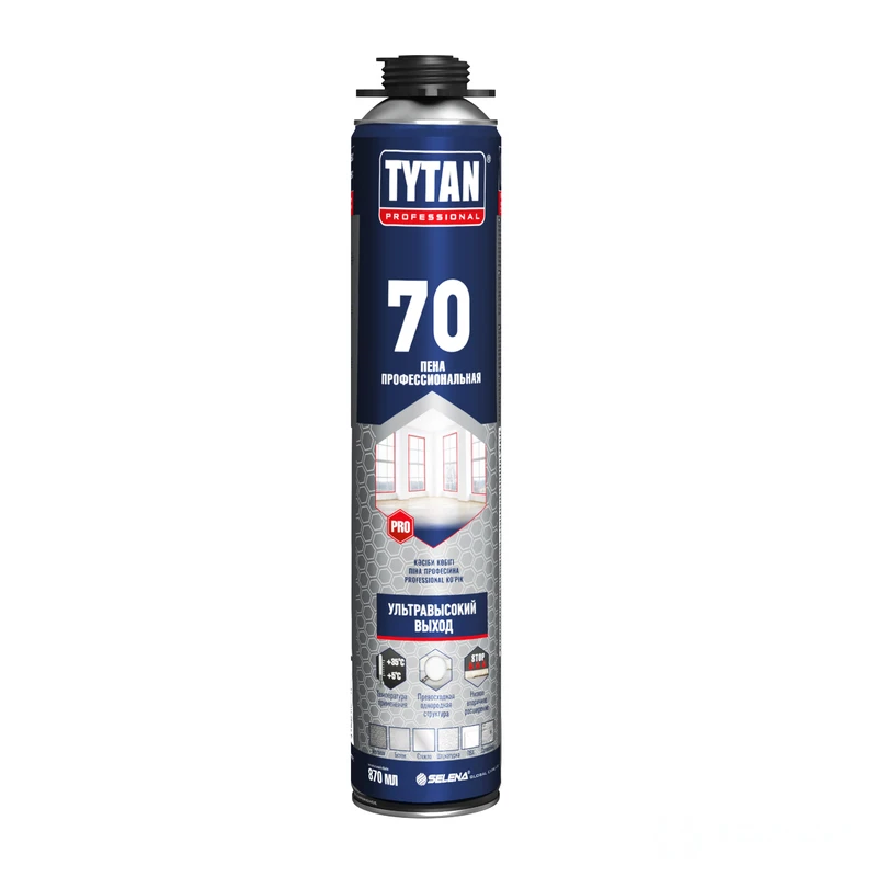 Пена монтажная TYTAN  PROFESSIONAL 70 профессиональная 870 мл, 15577 (1/12)