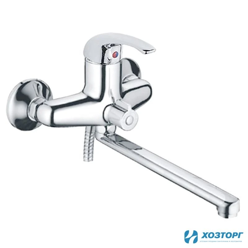 Смеситель д/ванны CRON 2229 D40 шаровый, хром, излив прямой, дивертор в корпусе (1/10)