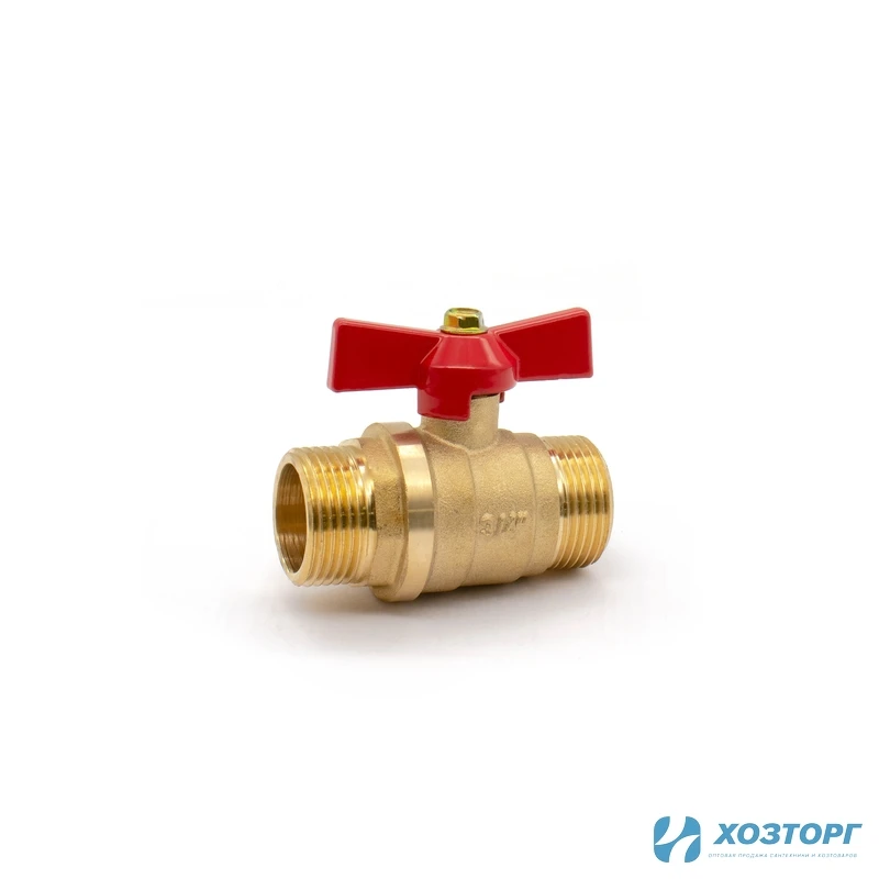 Кран шаровой DORON  3/4" Н-Н бабочка штуцер-штуцер (10/160)