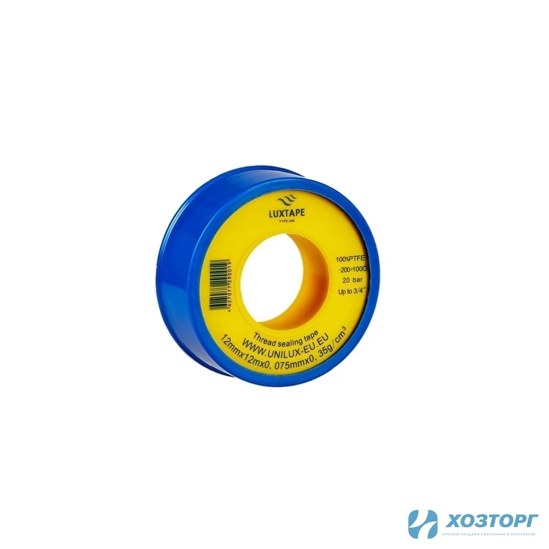 Лента Фум 12мм х12м х0,075мм LUXTAPE UNI (син) (10/500)